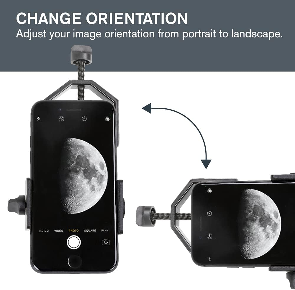 Celestron 81035 Basic Smartphone Adapter - Compatible with Telescopes, Binoculars, Spotting Scopes and Microscopes, Capture Images and Video Through Your Eyepiece, Black