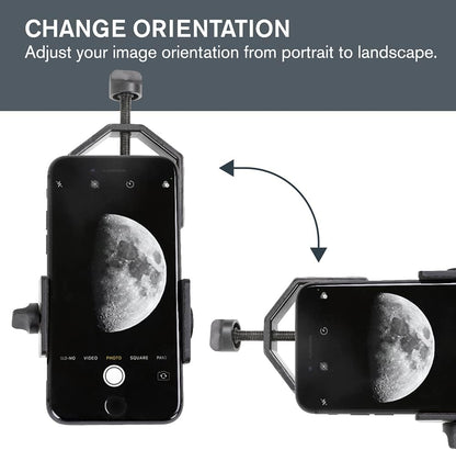 Celestron 81035 Basic Smartphone Adapter - Compatible with Telescopes, Binoculars, Spotting Scopes and Microscopes, Capture Images and Video Through Your Eyepiece, Black