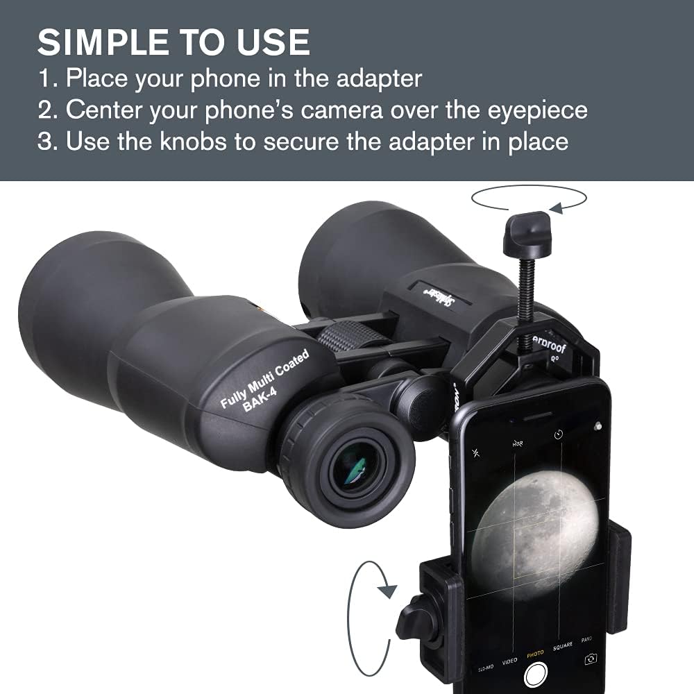 Celestron 81035 Basic Smartphone Adapter - Compatible with Telescopes, Binoculars, Spotting Scopes and Microscopes, Capture Images and Video Through Your Eyepiece, Black